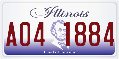 IL license plate A041884