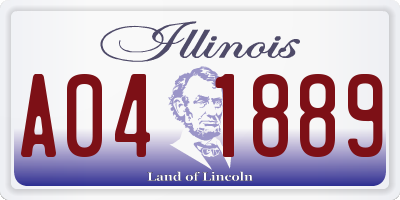 IL license plate A041889