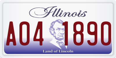 IL license plate A041890