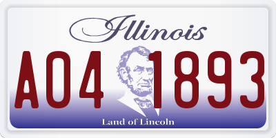 IL license plate A041893