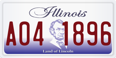 IL license plate A041896