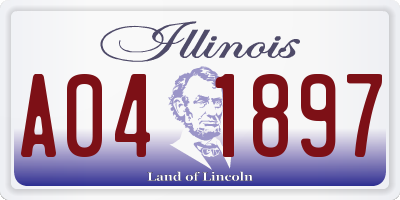 IL license plate A041897