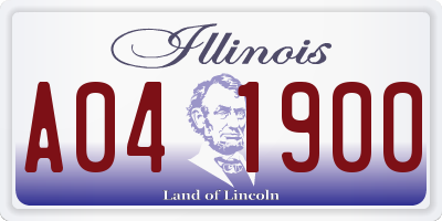 IL license plate A041900
