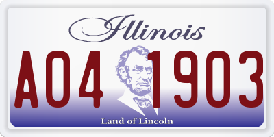 IL license plate A041903