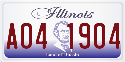IL license plate A041904