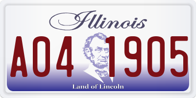 IL license plate A041905