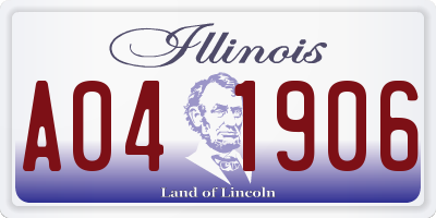 IL license plate A041906