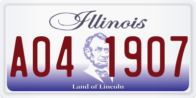 IL license plate A041907