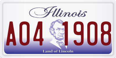 IL license plate A041908