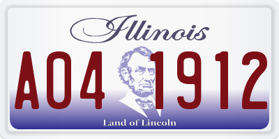 IL license plate A041912