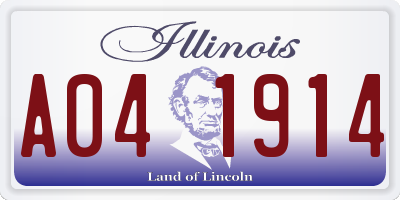 IL license plate A041914