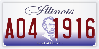 IL license plate A041916