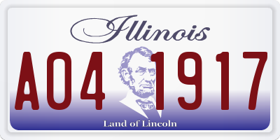 IL license plate A041917