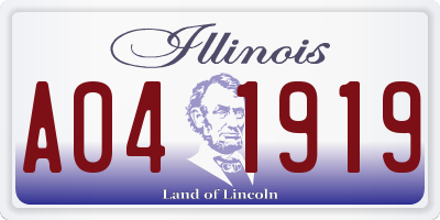 IL license plate A041919