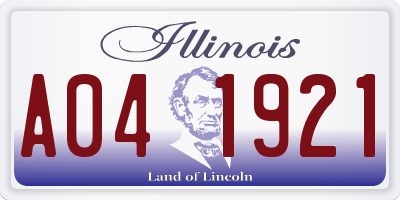 IL license plate A041921
