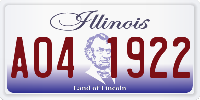 IL license plate A041922