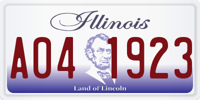 IL license plate A041923