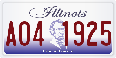 IL license plate A041925