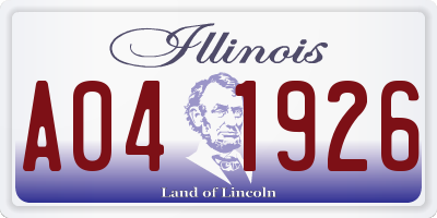 IL license plate A041926