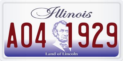 IL license plate A041929