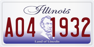 IL license plate A041932