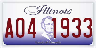 IL license plate A041933