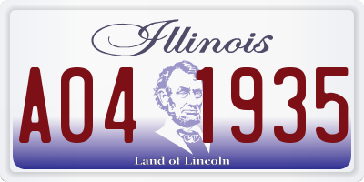 IL license plate A041935