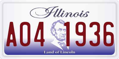 IL license plate A041936