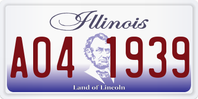 IL license plate A041939