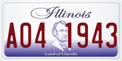 IL license plate A041943