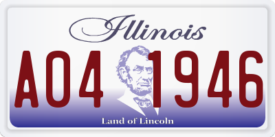 IL license plate A041946