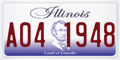 IL license plate A041948