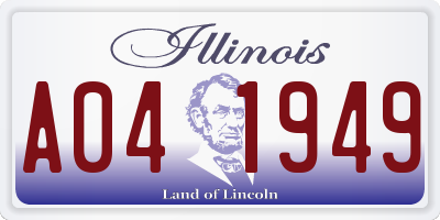 IL license plate A041949