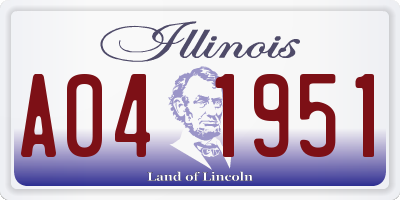IL license plate A041951