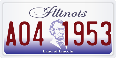 IL license plate A041953
