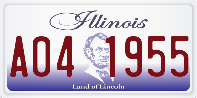 IL license plate A041955