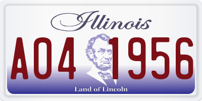 IL license plate A041956