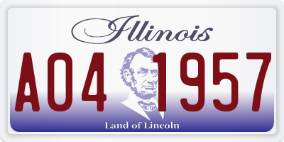 IL license plate A041957
