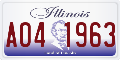 IL license plate A041963