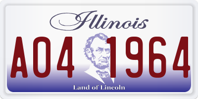 IL license plate A041964