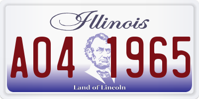 IL license plate A041965