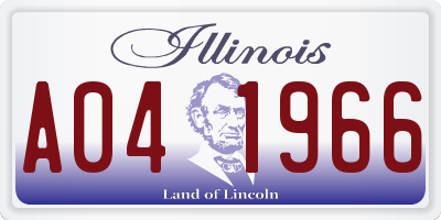 IL license plate A041966
