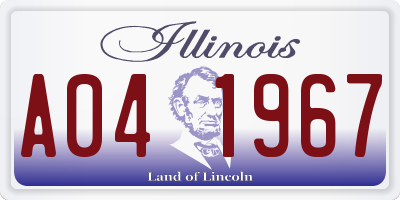 IL license plate A041967