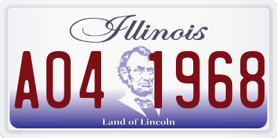 IL license plate A041968