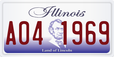 IL license plate A041969