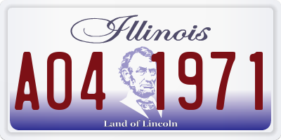 IL license plate A041971