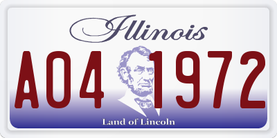 IL license plate A041972