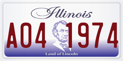 IL license plate A041974