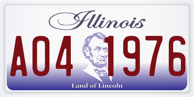 IL license plate A041976