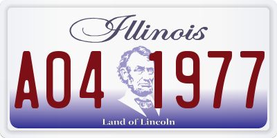 IL license plate A041977